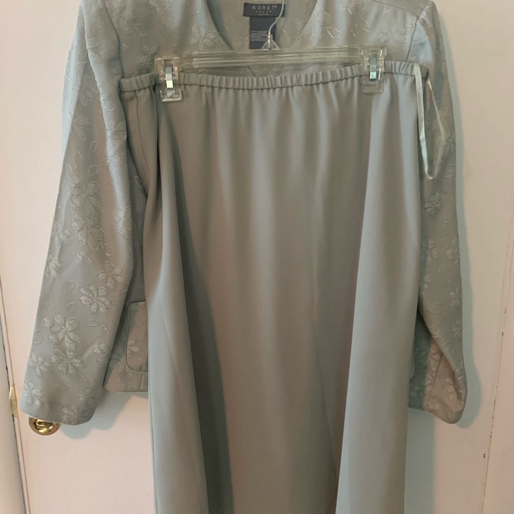 Koret celery green Floral Blazer and Skirt Ensemble